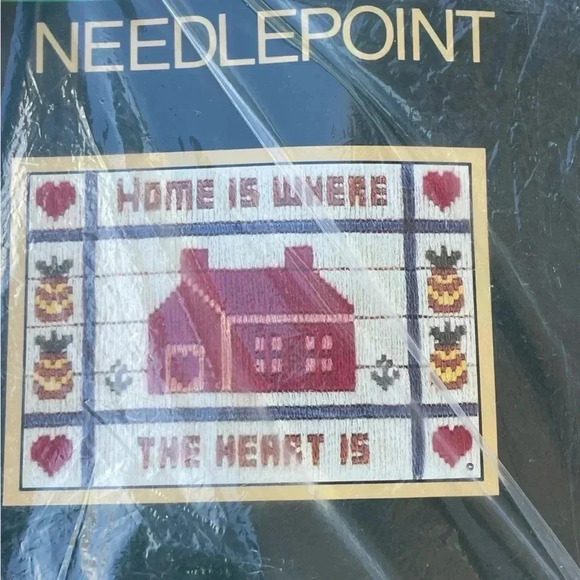 Sunset Needlepoint Home is Where the Heart Is Longstitch NEW NOS 5x7 - Picture 4 of 5